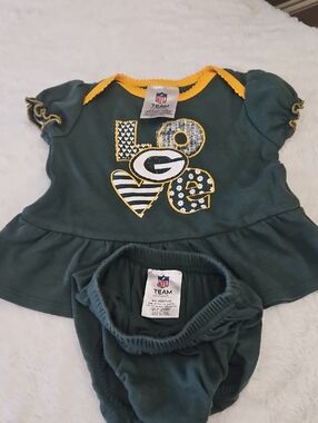 NFL Green Bay Packers Dark Green and Yellow Kids Matching Set